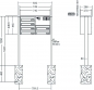 Preview: RENZ Briefkastenanlage freistehend, Basic B, Edelstahl V4A, Kastenformat 370x110x270mm, mit Klingel - & Lichttaster und Vorbereitung Gegensprechanlage, 6-teilig, zum Einbetonieren